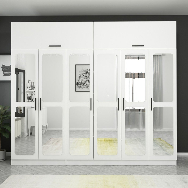 Elina Manufactured Wood Wardrobe, 235cm H x 270cm W x 52cm D