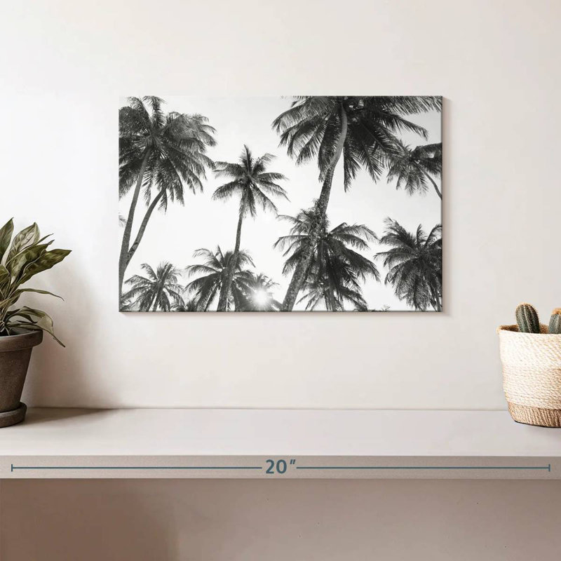 Harnek tropical en noir et blanc, H 8 po x l 12 po