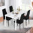 4 - Person Faux Marble Top Four Leg Dining Set-415357297-415357296