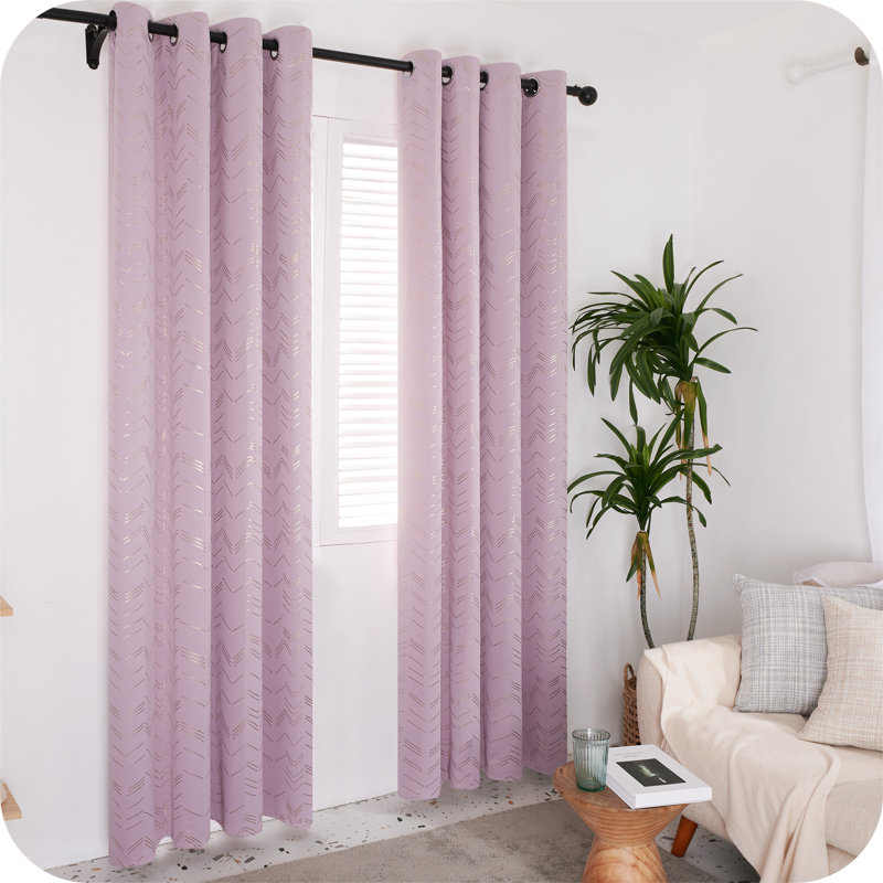 Abrahamsen Blackout Curtain Pair, 66cm Width x 138cm Drop, Light Pink