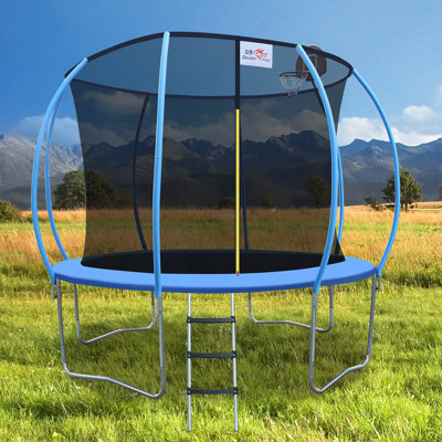 DOUBLE POISSON [Trampoline pliable] Mini trampoline de forme physique pliable 400 lb 10 pi avec rampe pour adultes