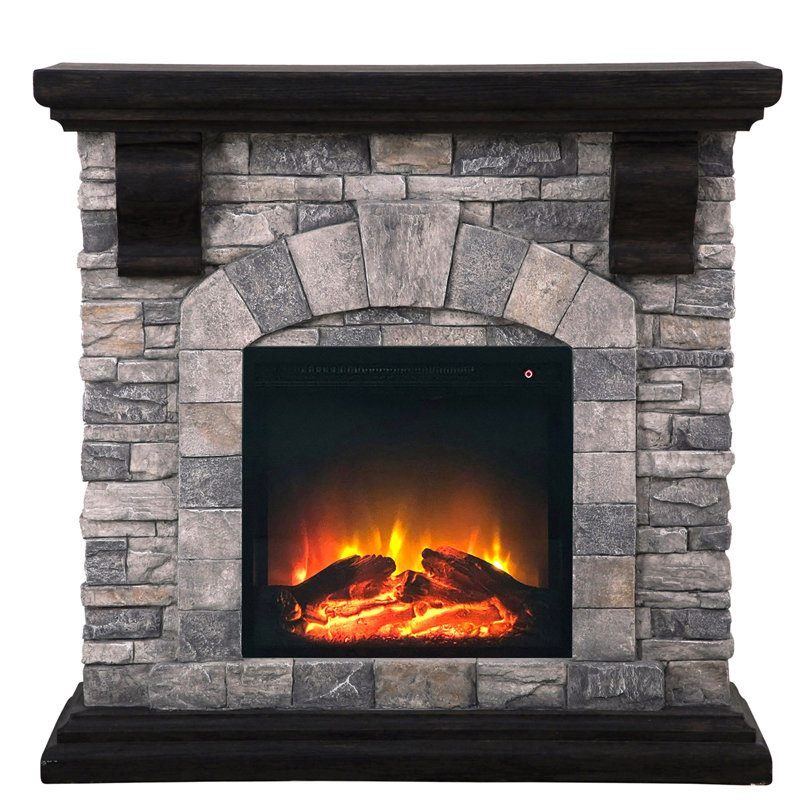 Seaton 40'' W Electric Fireplace, Gray