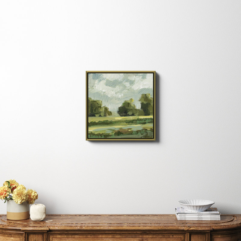 " Abstract Landscape Pair 12 " by Miss Mustard Seed, No, Gold Framed Canvas, 20" H x 20" W x 2" D