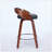 2PCS Swivel Cushion Seat Stools With Wood Back-1850444641