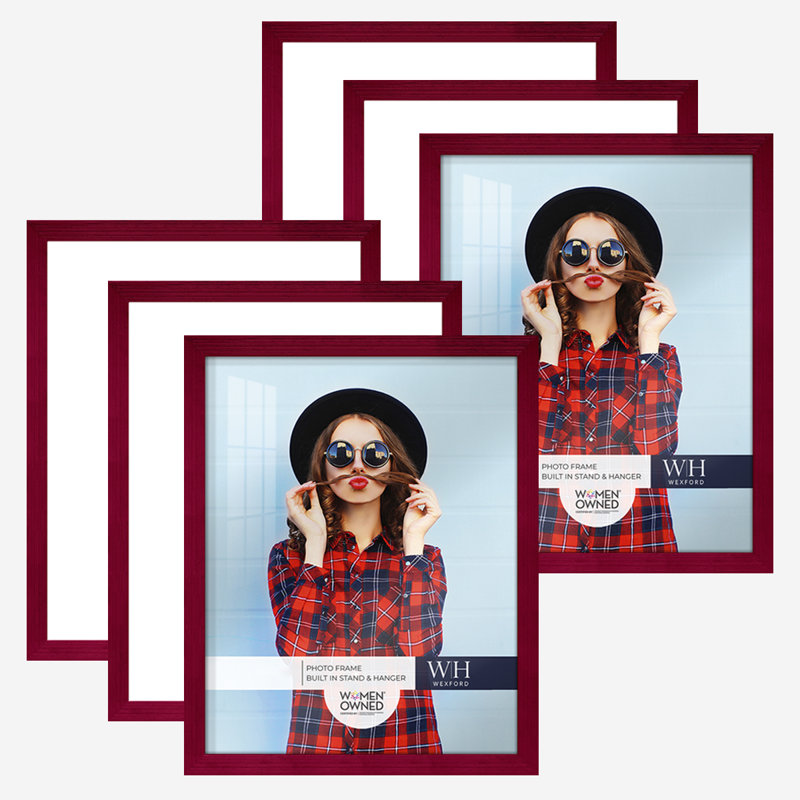 Red Wood Picture Frame - Set of 6