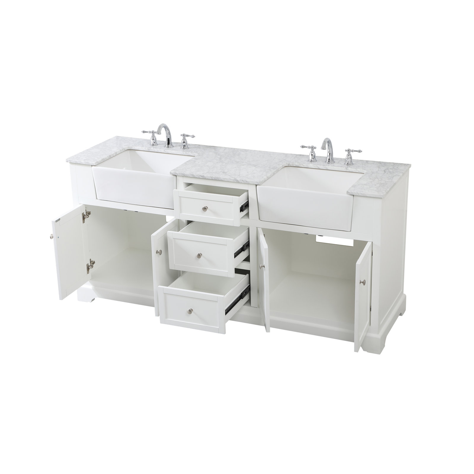 Pardue 72'' Double Bathroom Vanity, White