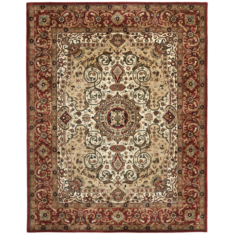 Evie Wool Pile Oriental Rug, Rectangle 4' x 6'