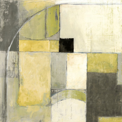 «Blues Before Sunrise Yellow and Gray» par Mike Schick - reproduction d'art sur toile tendue