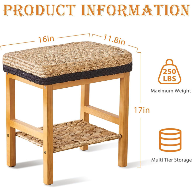 Tabouret d'appoint en bois, Noir