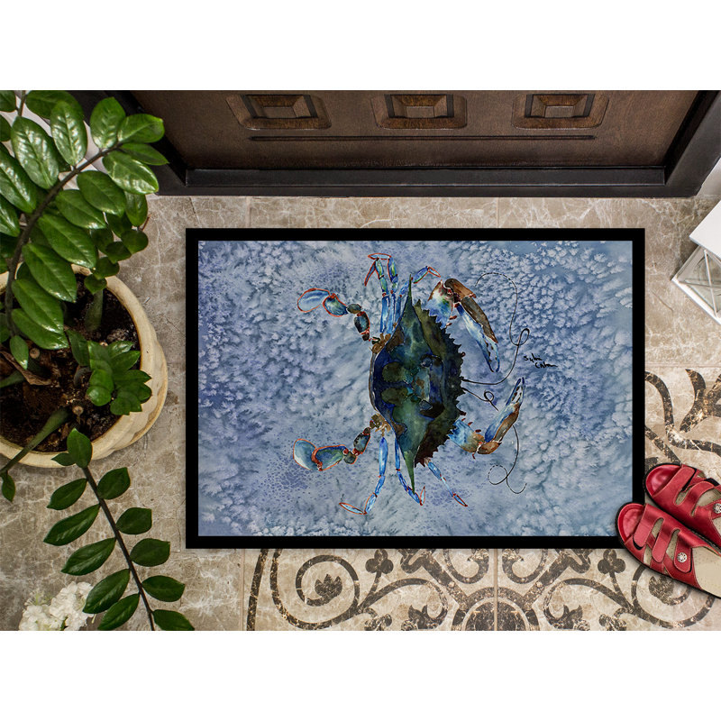Tapis de porte d’intérieur anti-dérapant crabe, Rectangle 1 pi 6 po x 2 pi 3 po