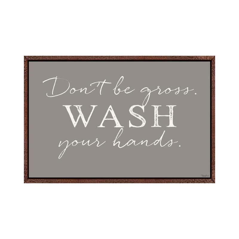 Wash Hands by Gigi Louise - Print on Canvas, Classic Brown Wood Framed, 66.04 cm H x 45.72 cm W