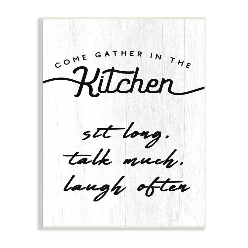 White and Black MDF Kitchen Gathering Sign Wall Plaque