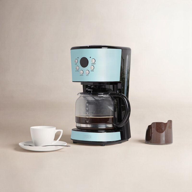 Haden 12 cups Turquoise Coffee Maker, Turquoise Blue