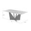 Arguelles Modern 79 In. Rectangular Dining Table With White Tempered Glass Table Top - Seats Up To 6