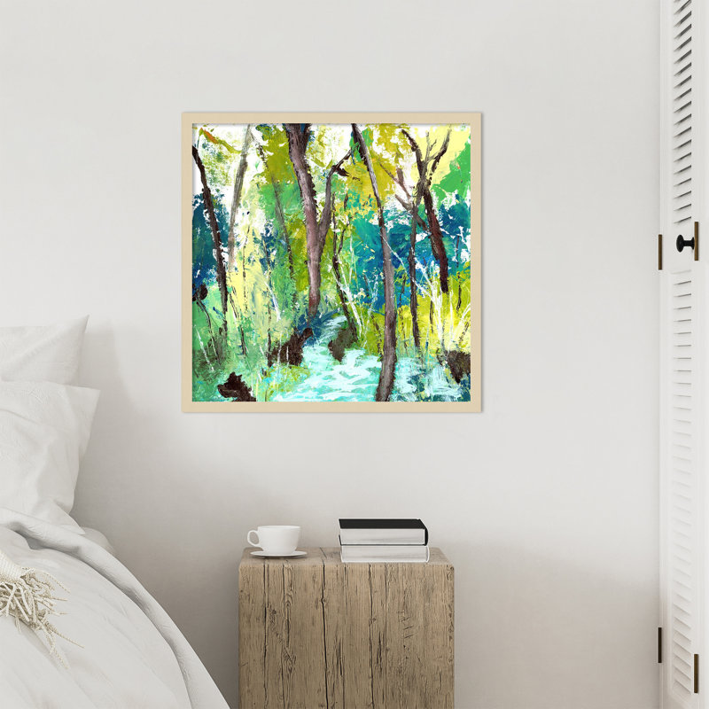«Turquoise Forest» par Ikhlaas, impression sur bois encadrée, H 25 po x l 25 po