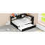 Lit de jour double en métal avec couchette, ports de rangement et de charge - rangement fonctionnel moderne, couchette et prises de courant, pratique et élégant-1214781353