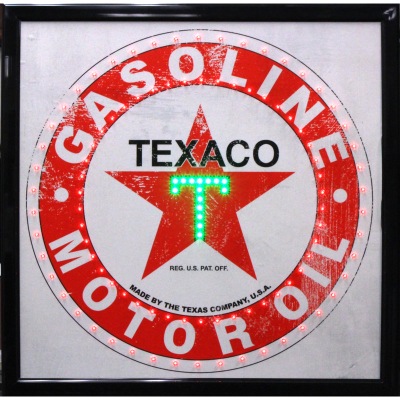 Enseigne à del huile de moteur à essence texaco