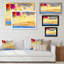 Aérien, plage de Miami pastel, reproduction de cadre flottant sur toile-143171620-143171621