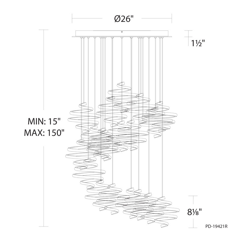Luminaire suspendu à DEL 21 lumières Whirl