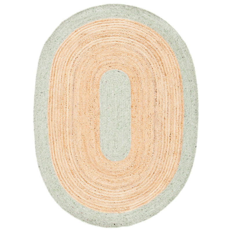 Malone Hand Woven Jute/Wool/Cotton Rug in Gold, Oval 4' x 6'