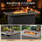 41" Rectangular Outdoor Propane Gas Fire Pit Table – 55000 BTU, Adjustable Flames, Wood Grain Finish & PE Rattan, Perfect For Patios And Decks, Includes Lava Rocks-800320652