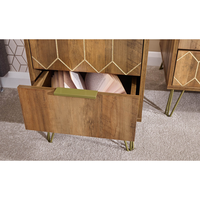 Algol 39.5cm W Manufactured Wood Bedside Table