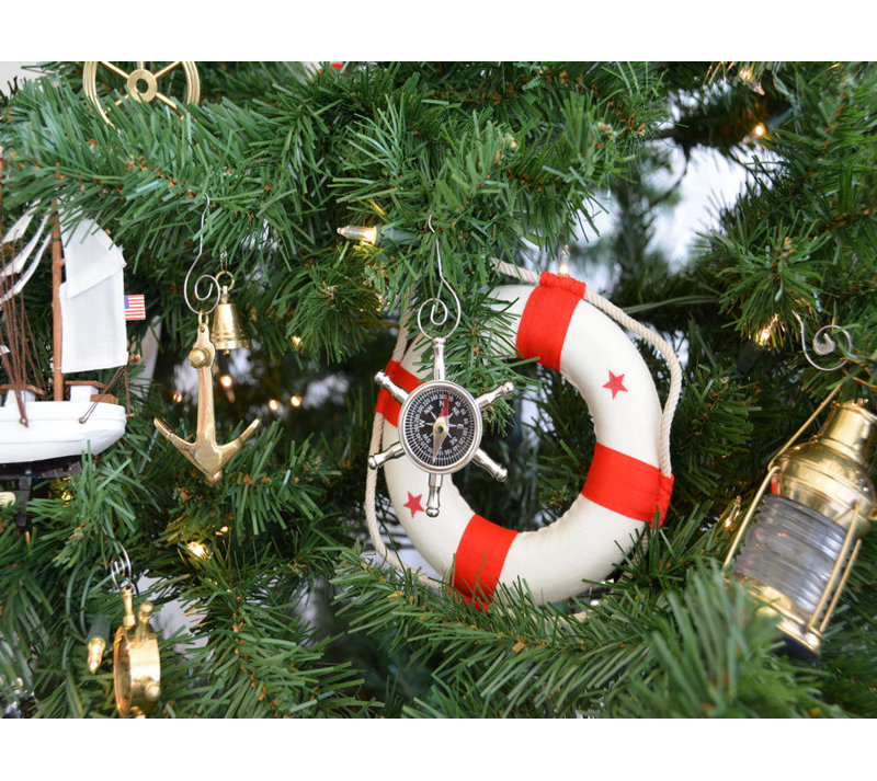 Ornement d’arbre de noël en chrome à bateau-roue