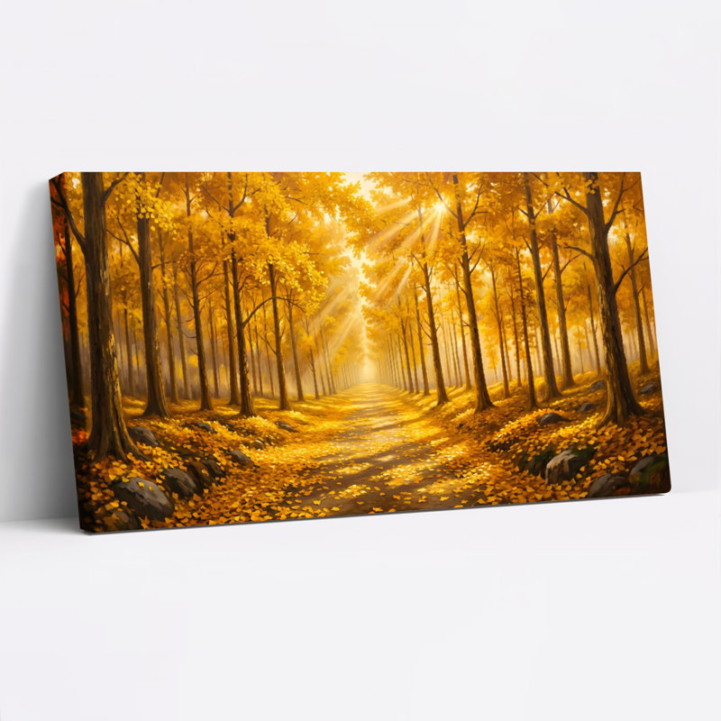 Ensemble de 1 tableau sur toile Forêt dorée, L 32 po x H 16 po, Wrapped Canvas