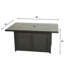Table de foyer rectangulaire en aluminium de 50 po x 32 po avec verre et couvercle (seulement avec la table)
