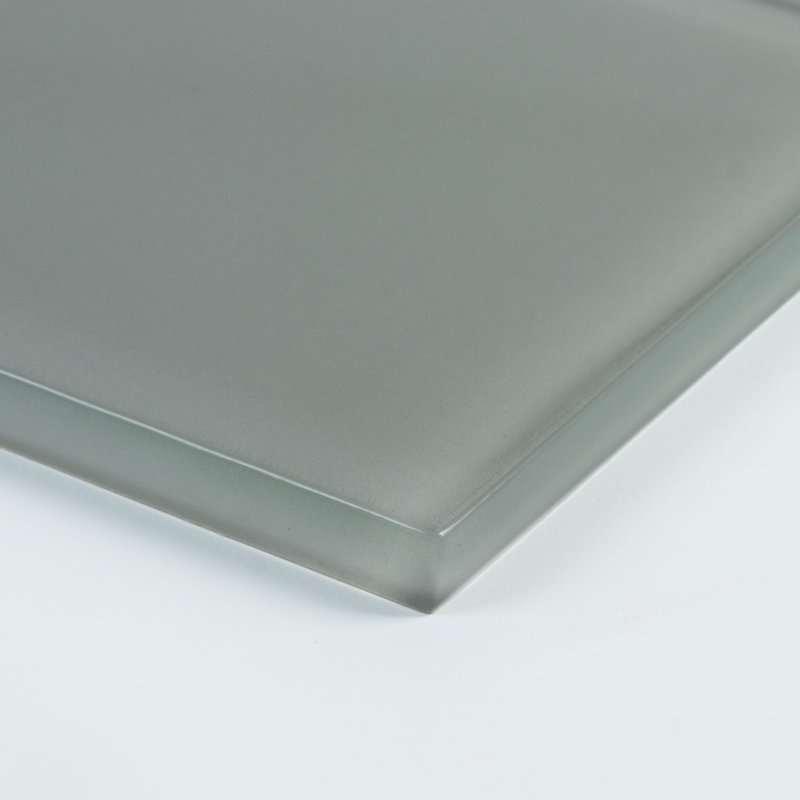 Premium 3" x 9" Glass Subway Tile, Soft Gray