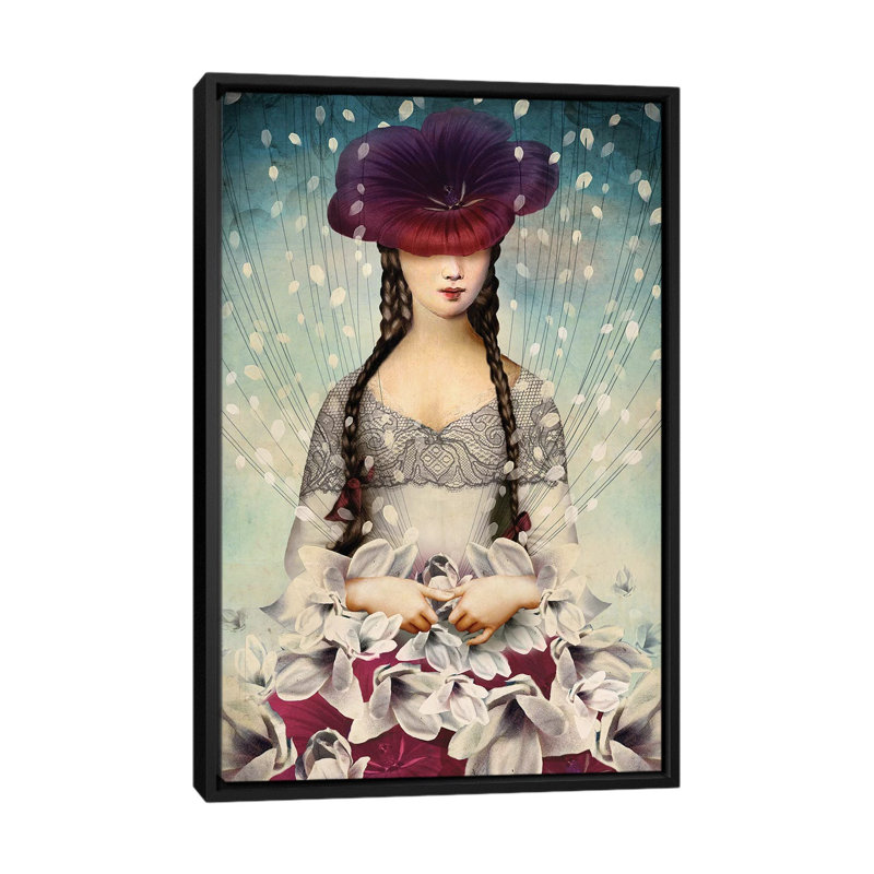 «Bind Flowers» par Catrin Welz-Stein - impression d'art graphique, H 40 po x l 26 po x P 1,5 po, Toile avec cadre noir