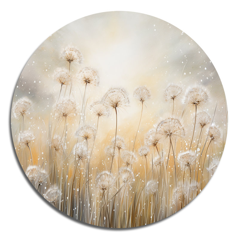 Golliday - Art mural rond floral en métal, H 16 po x l 16 po