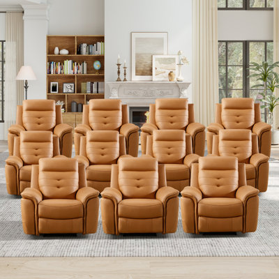 Fauteuil inclinable électrique moderne en cuir végétalien 39 po avec USB Alverez