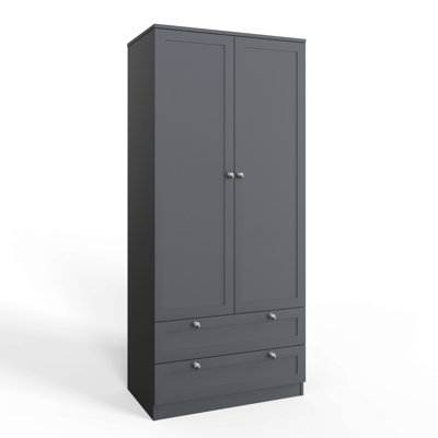 Artus Shaker 2 Door 2 Drawer Combination Wardrobe Matt Grey