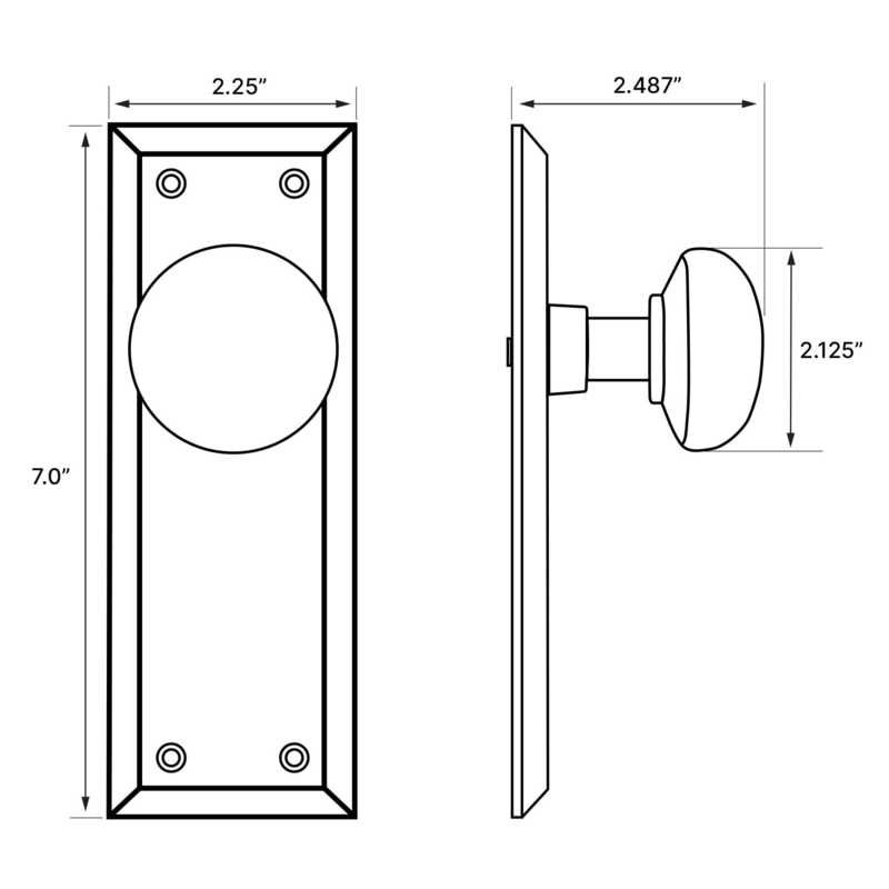 New York Plate with New York Door Knob, Oil-Rubbed Bronze