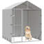Chenil d'extérieur pour chien avec toit en acier galvanisé argent Vidaxl-133254107