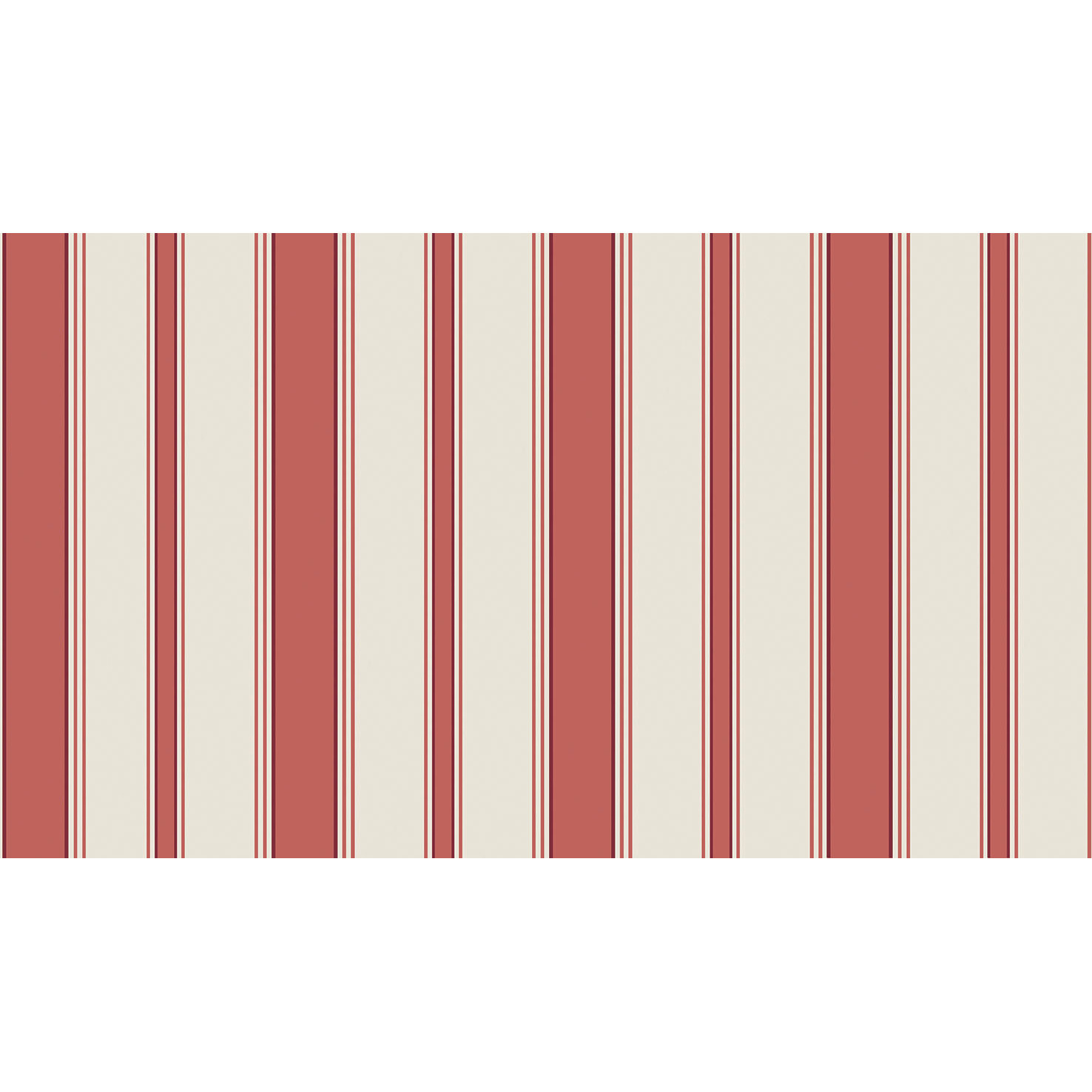 Cambridge Striped Wallpaper, Red/Sand