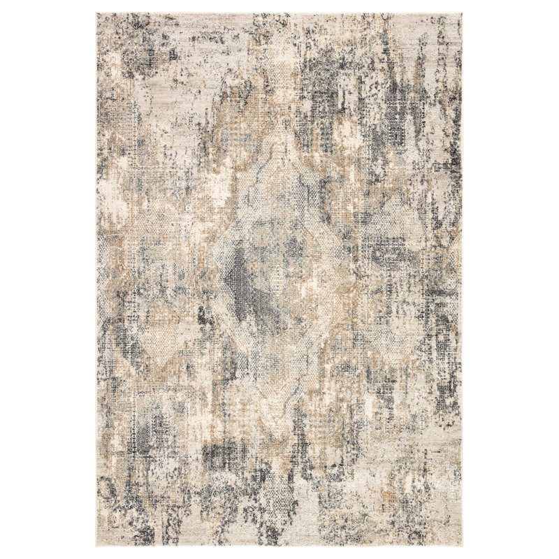 Tapis oriental gris / ivoire Jackeline, Rectangle 3 pi 11 po x 5 pi 11 po