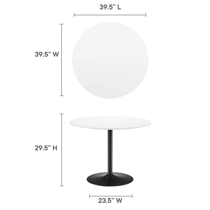 Table de salle à manger Amuse, Blanc