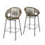 Tabouret de bar d'extérieur vert Ferrara, ensemble de 2
