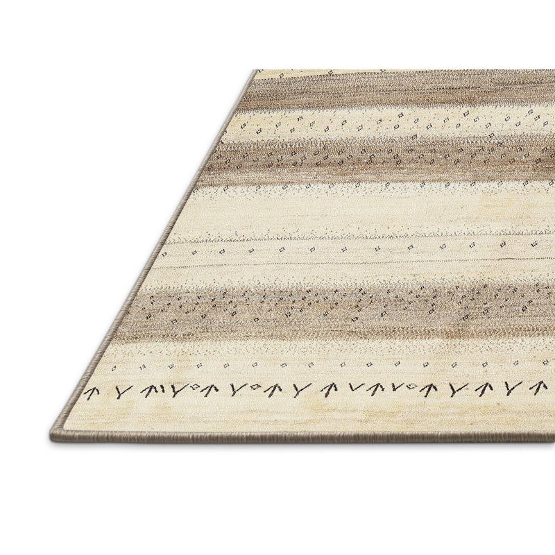 Tapis brun/beige/noir contemporain, Rectangle 5 pi x 7 pi