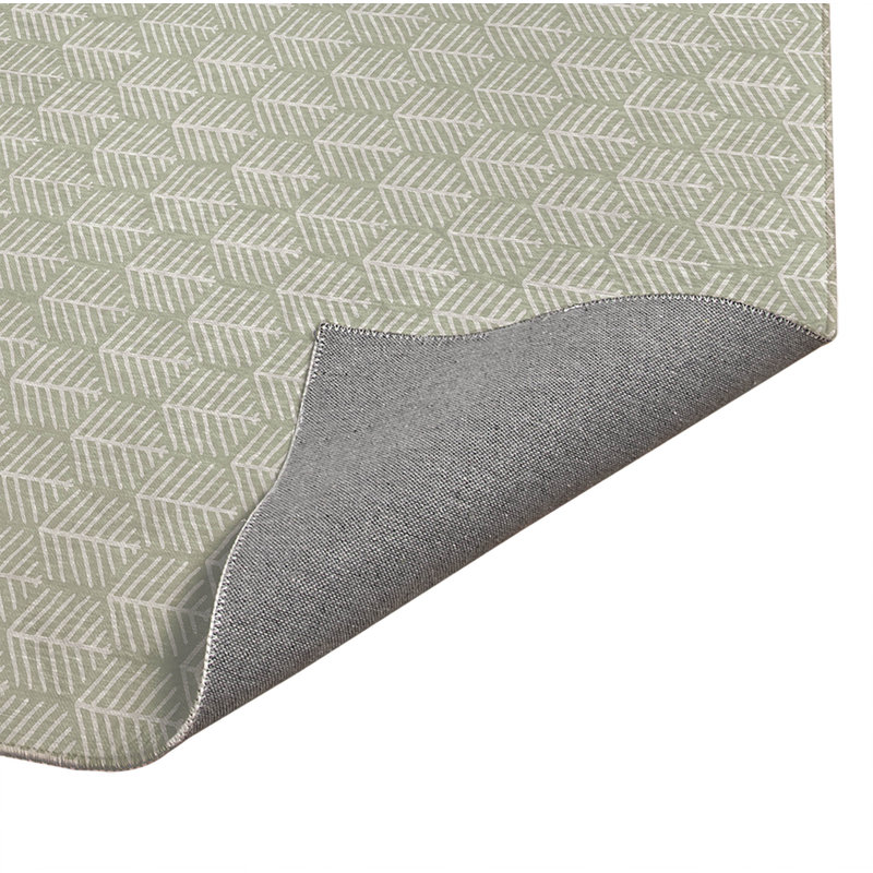 Tapis de cuisine antidérapant léger Stitch Patch, Vert clair, Rectangulaire 3 pi x 5 pi
