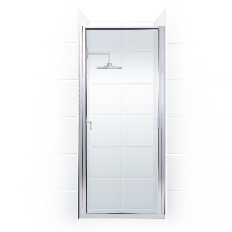 Porte de douche à charnière 32 "x 74" Paragon Series, Argent poli (chrome), Transparent