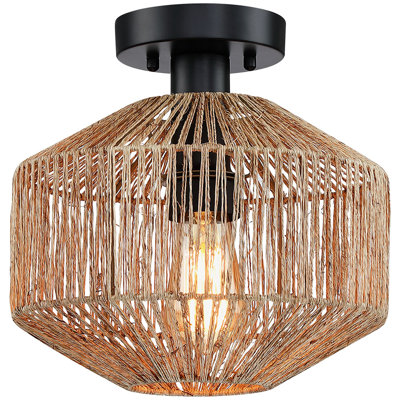 Plafonnier cylindrique semi-encastré en cage à 1 lumière de 10,2 po Breah
