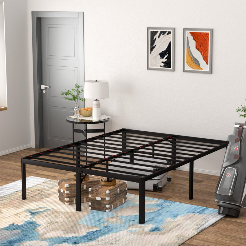 Lawrenceville 18" High Profile Steel Platform Bed, Heavy Duty, Space Underbed, No Box Spring Needed, Full