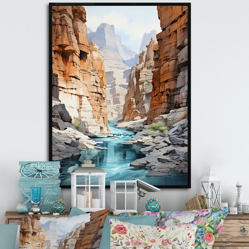 «Llamile Canyon Endless Journey», reproduction sur toile, H 40 po x l 30 po x P 1,5 po, Cadre flottant noir