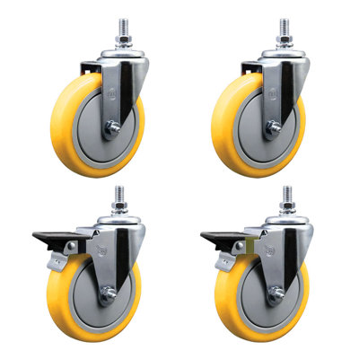 Polyurethane Wheel Swivel 10mm Threaded Stem Caster SCC