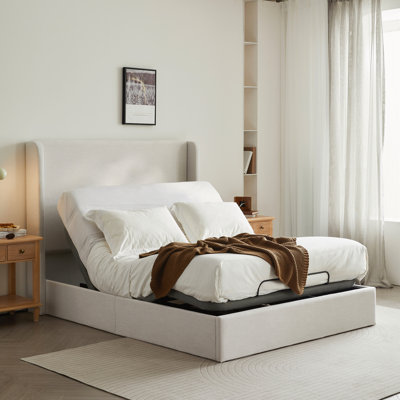 Caron Ergonomic Queen Adjustable Bed Frame, Electric Base with Head and Foot Incline and Massager