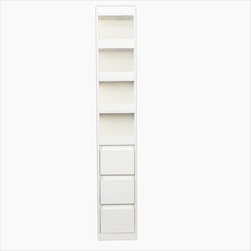 70.9'' H X 11.8'' W Standard Bookcase With 3 Drawers, White