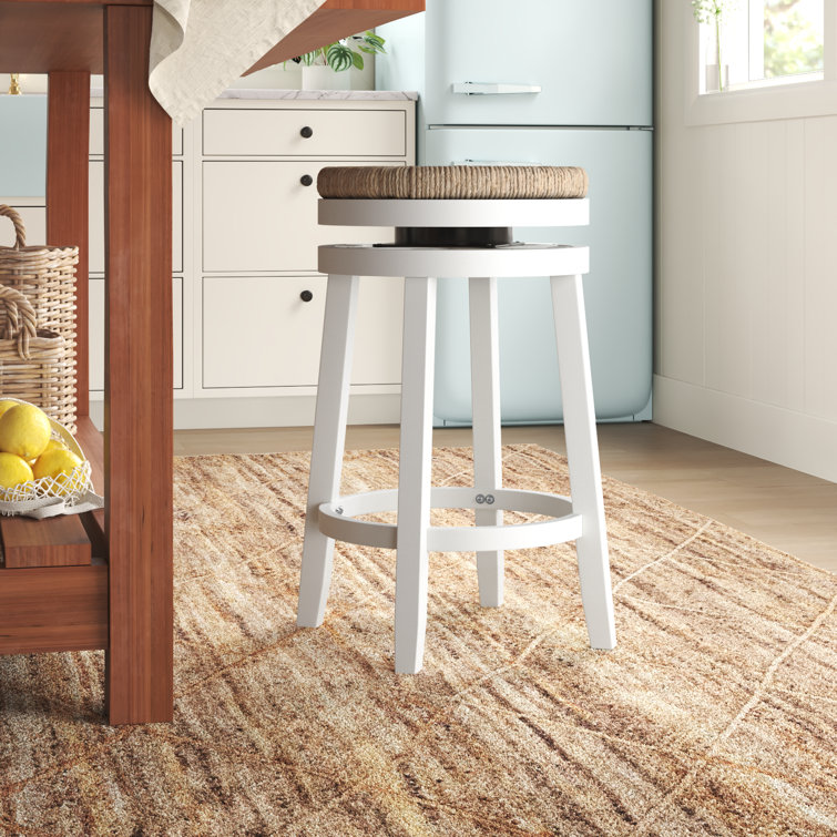 Counter Height Oak Backless Bar Stools Modern Solid Oak Swivel Bar